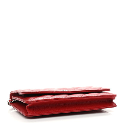 Chanel Caviar Quilted Wallet on Chain WOC Red 4 of 12