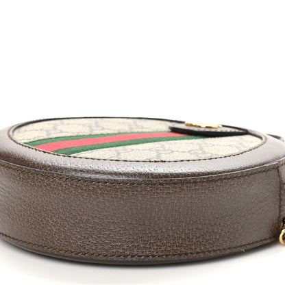 Gucci GG Supreme Monogram Web Mini Ophidia Round Shoulder Bag Brown 10 of 10
