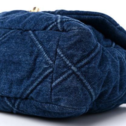 Chanel Denim Quilted Large Chanel 19 Flap Blue 9 of 9