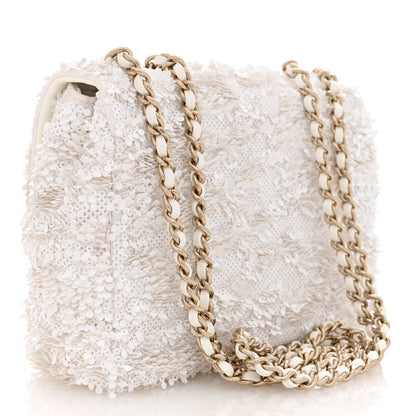 Chanel Sequin Small Single Flap White 2 of 10