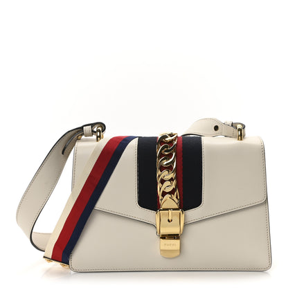 Gucci Calfskin Small Sylvie Shoulder Bag Off White 1 of 10