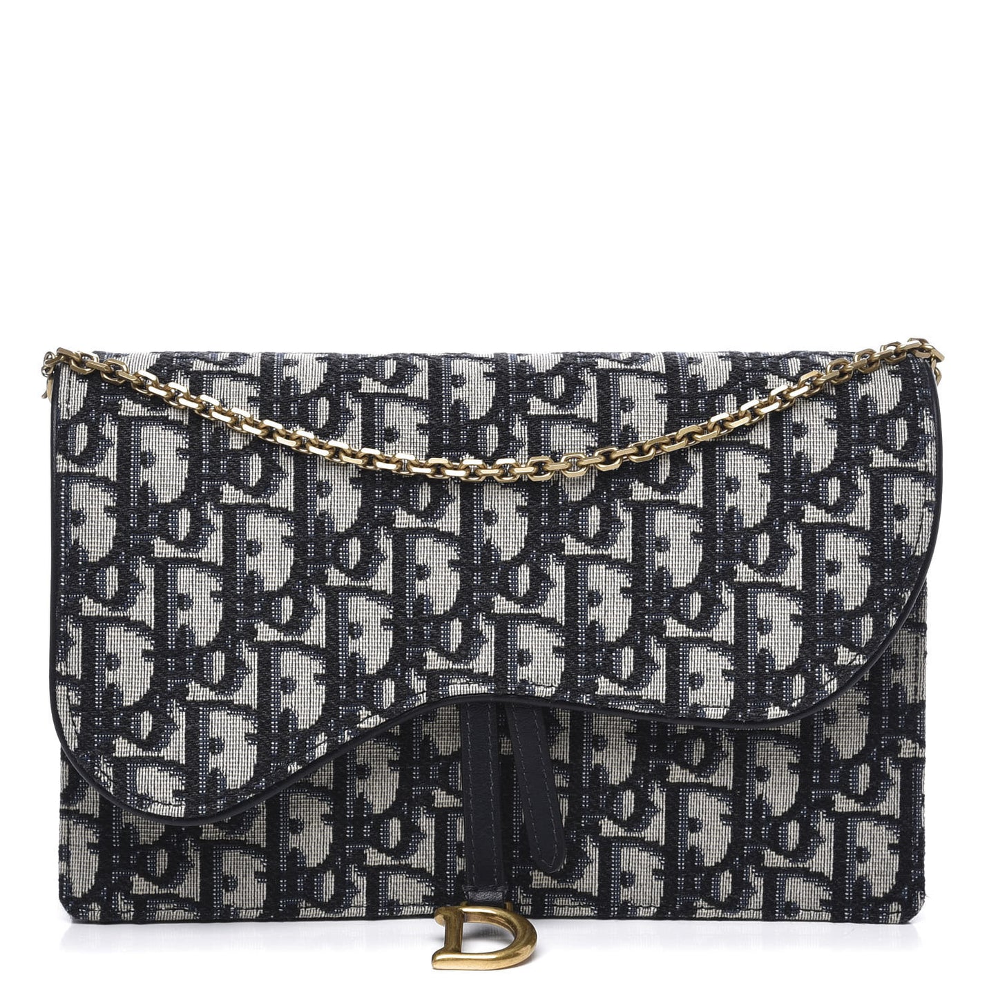 Oblique Saddle Chain Pouch Blue