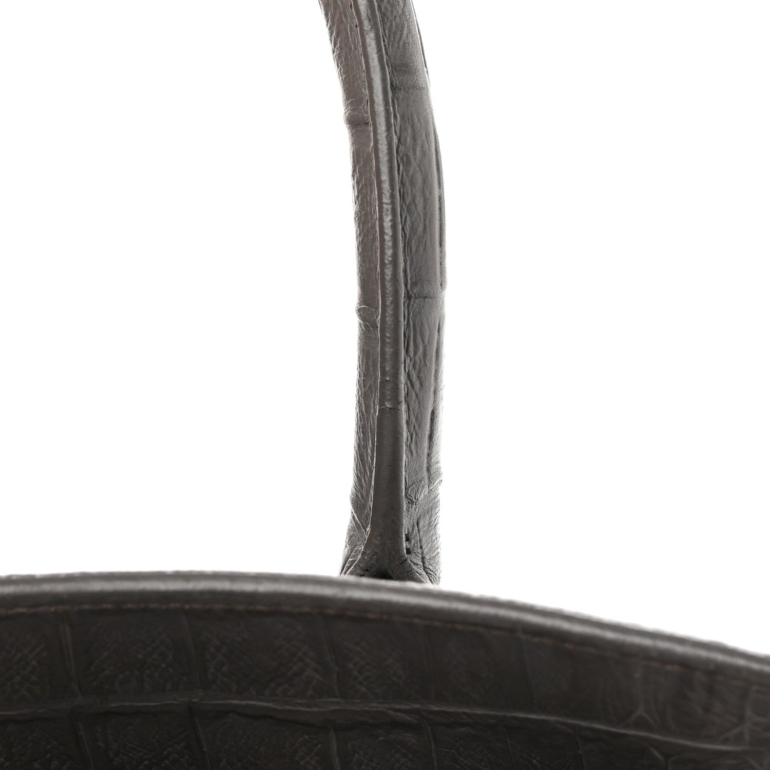 Saint Laurent Calfskin Crocodile Embossed Small Sac De Jour Fog 14 of 23