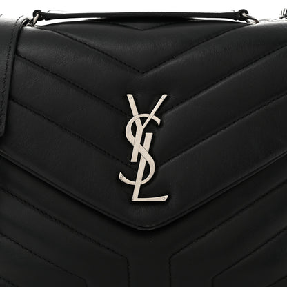 Saint Laurent Calfskin Y Quilted Monogram Small Loulou Chain Satchel Black 8 of 11