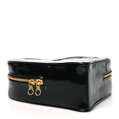 Chanel Patent Quilted CC Barbie Heart Vanity Case Black 4 of 13