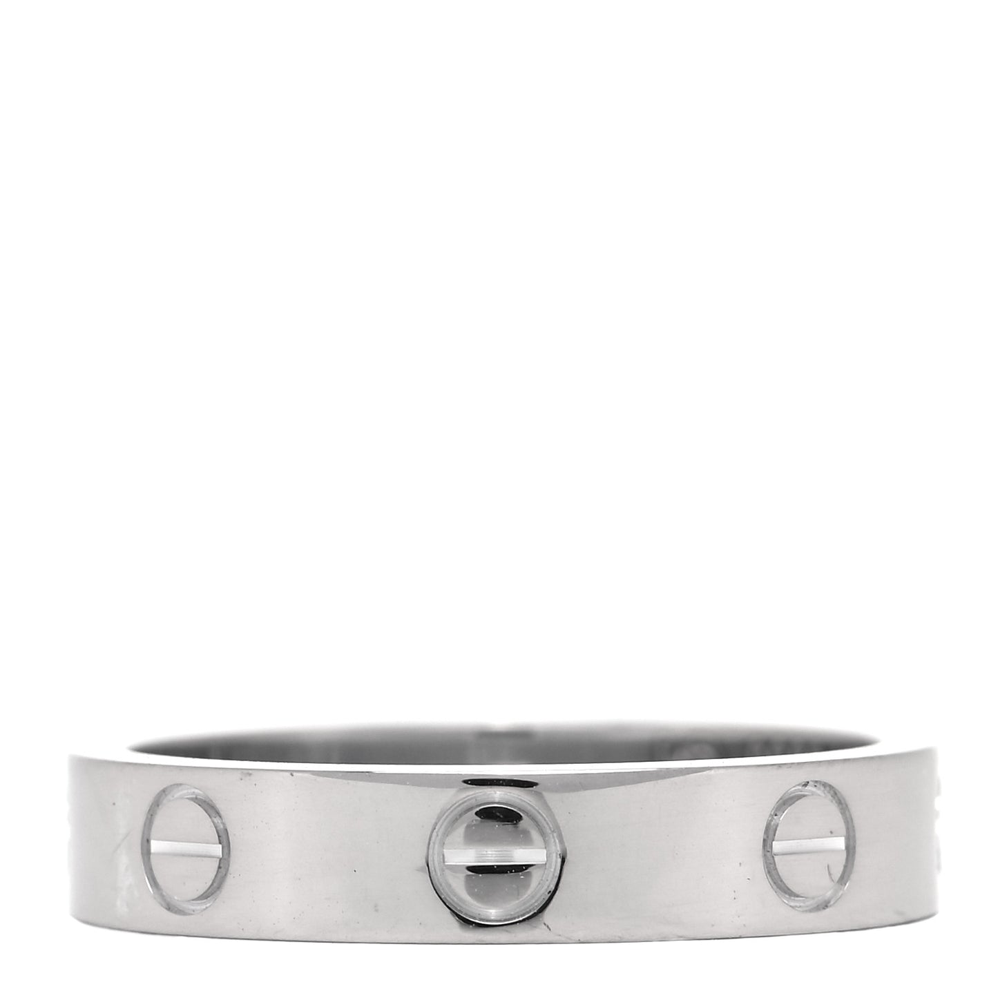 18K White Gold Diamond 4mm LOVE Wedding Band Ring 53 6.25