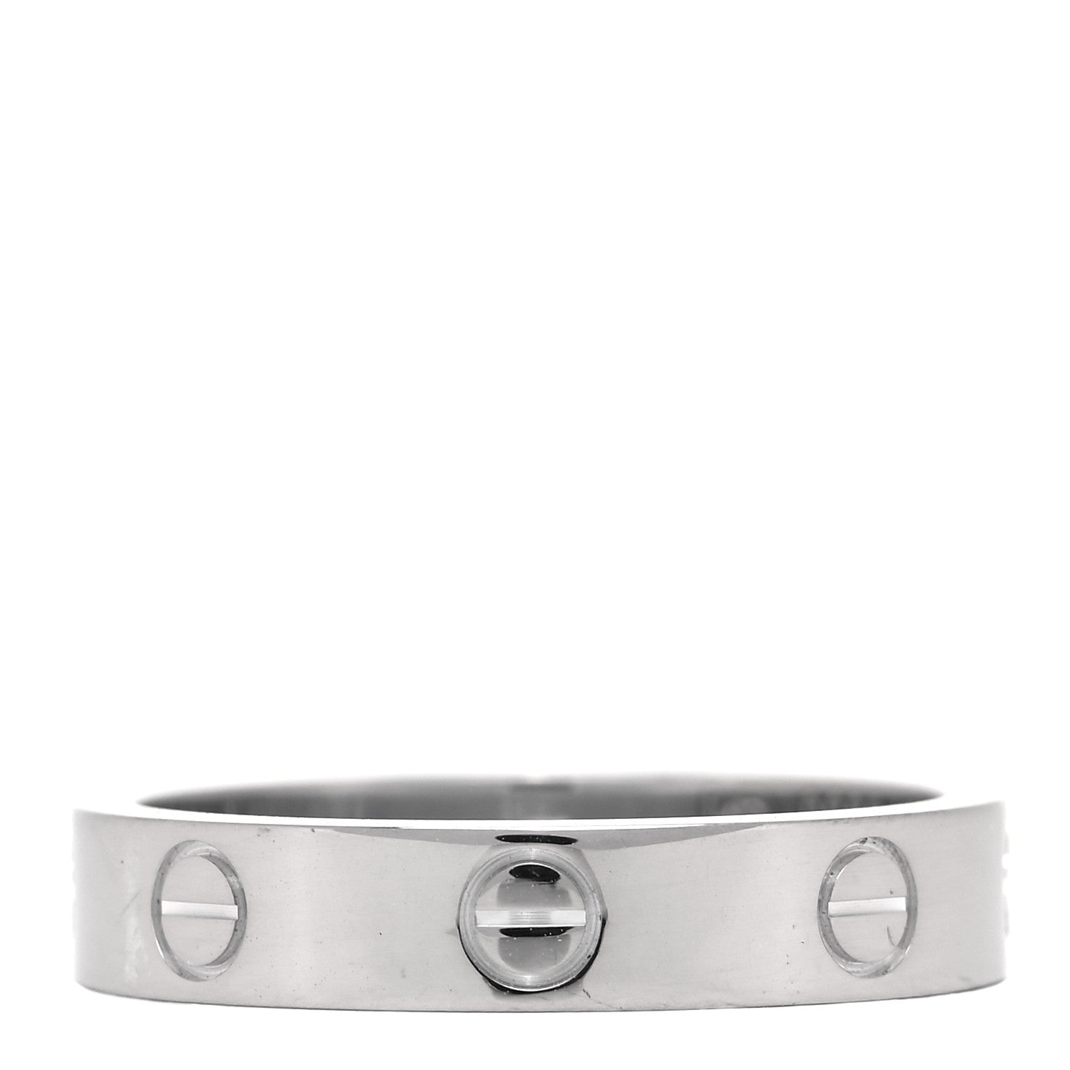 Cartier 18K White Gold Diamond 4mm LOVE Wedding Band Ring 53 6.25 3 of 4