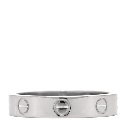 Cartier 18K White Gold Diamond 4mm LOVE Wedding Band Ring 53 6.25 3 of 4