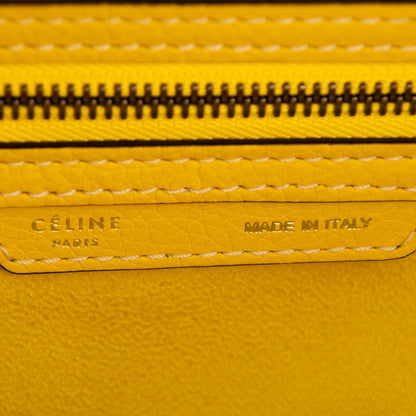 Celine Drummed Calfskin Mini Luggage Citron 7 of 9