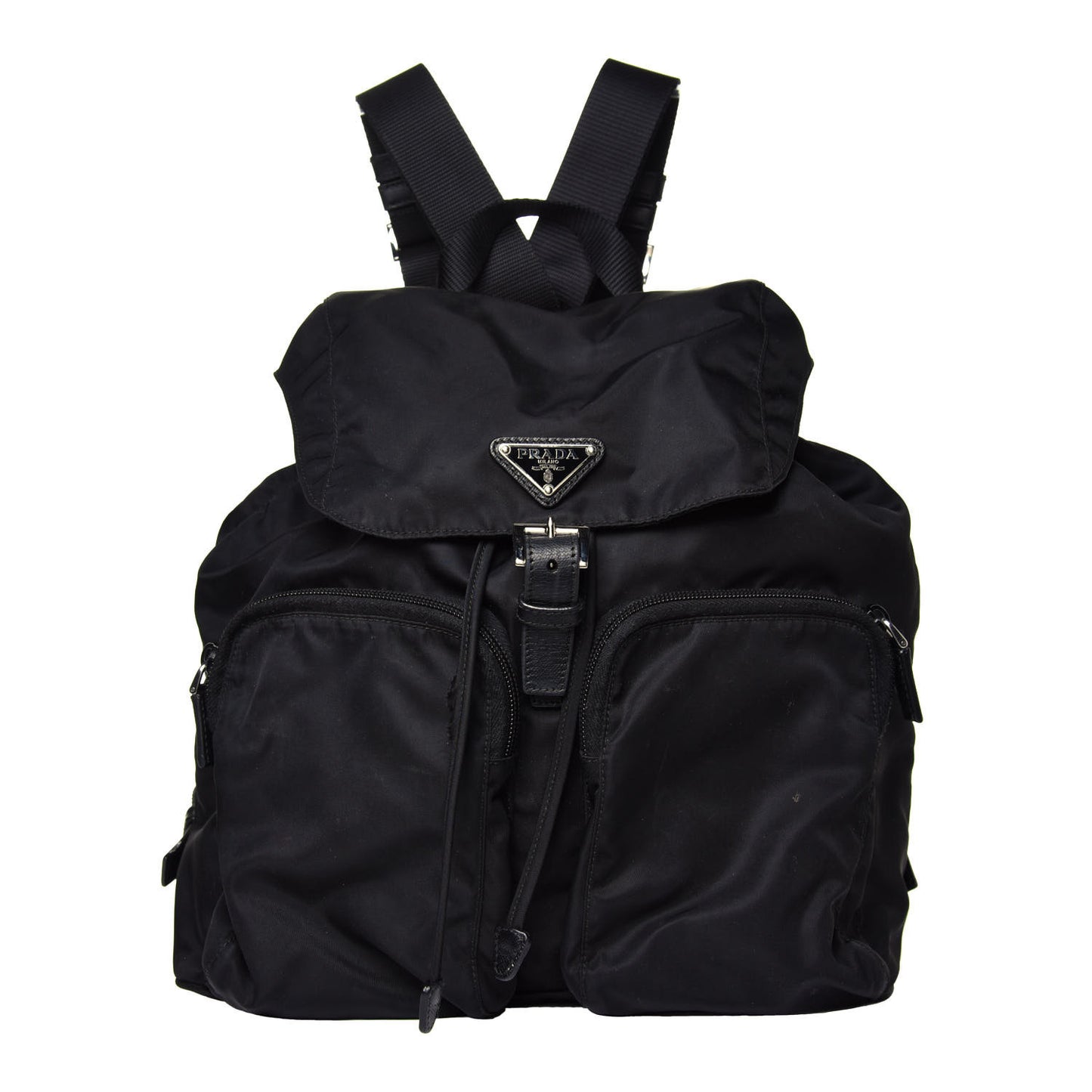 Tessuto Nylon Saffiano Medium Backpack Black