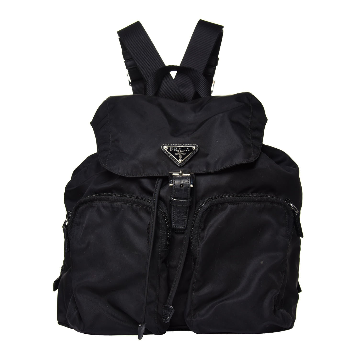 Prada Tessuto Nylon Saffiano Medium Backpack Black 1 of 4