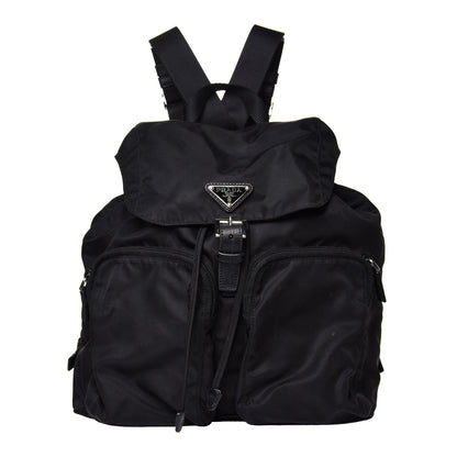 Prada Tessuto Nylon Saffiano Medium Backpack Black 1 of 4
