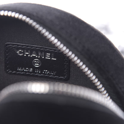 Chanel Velvet Camellia Round Clutch With Chain Black 6 of 11