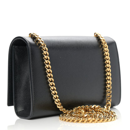 Saint Laurent Grain De Poudre Small Monogram Kate Satchel Black 3 of 12