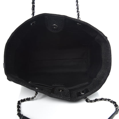 Chanel Lurex Boucle Small Deauville Tote Black 5 of 10