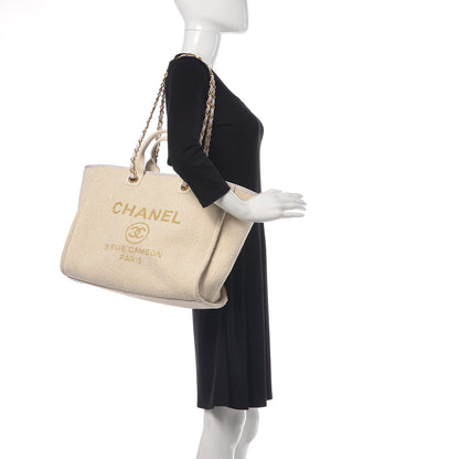 Chanel Lurex Boucle Large Deauville Tote White 2 of 10