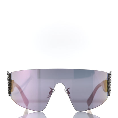 Fendi Mirrored Crystal Embellished FFreedom Shield Sunglasses FF 0382/S Pink 2 of 9