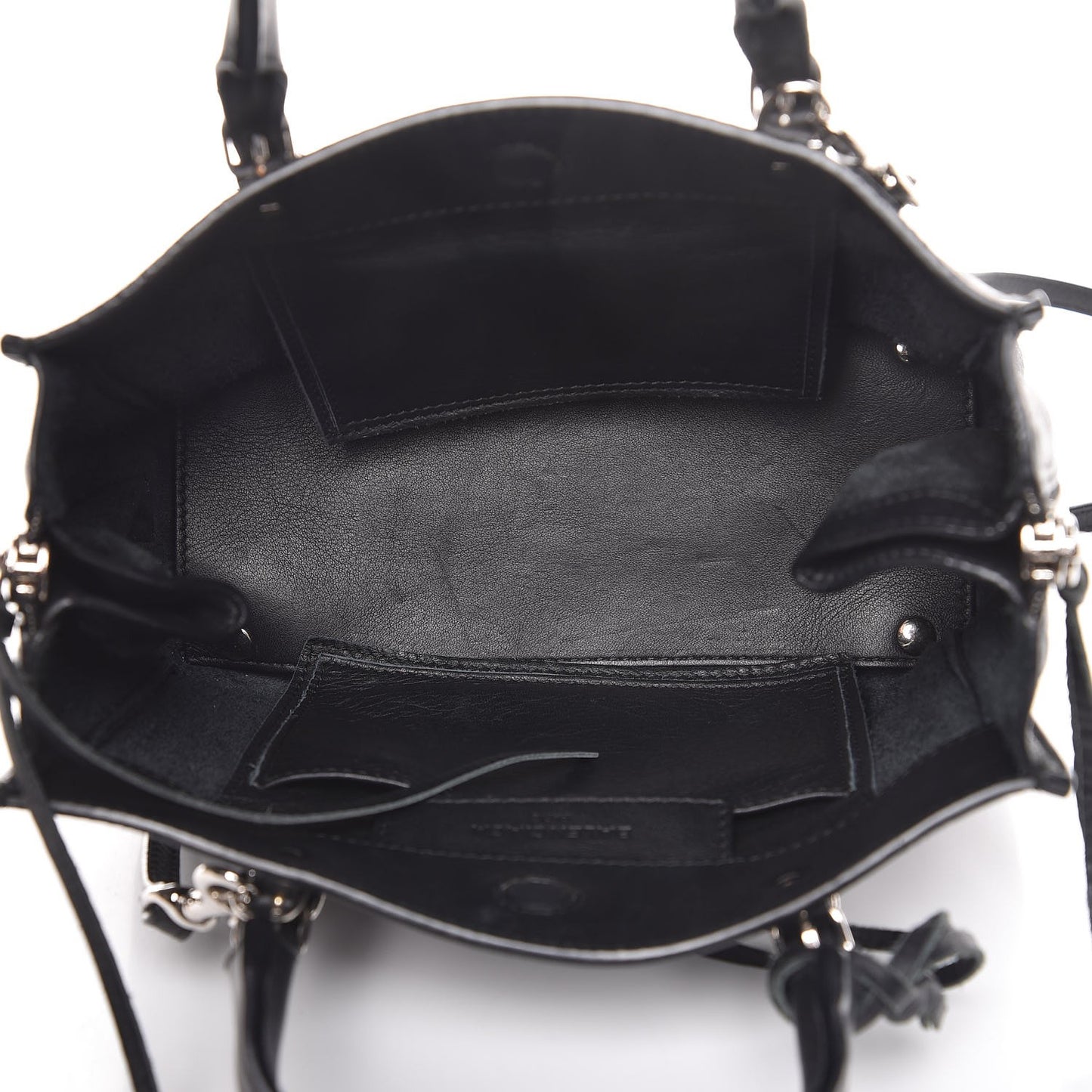 Grained Calfskin Papier Mini A4 Zip Around Tote Black
