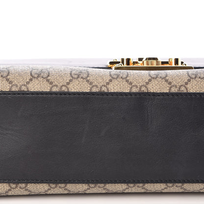 Gucci GG Supreme Monogram Calfskin Medium Padlock Shoulder Bag Beige Black Cuir 10 of 20