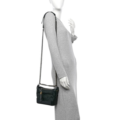 Chanel Aged Calfskin Quilted Small Gabrielle Hobo Dark Green 3 of 29