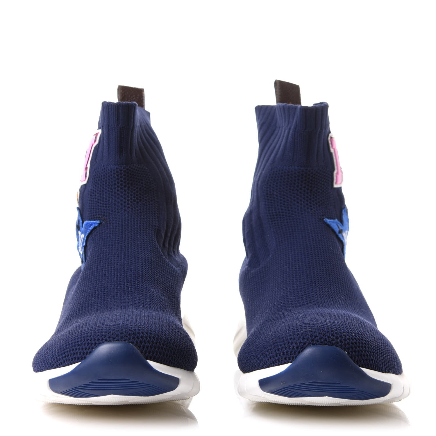 Louis Vuitton Stretch Fabric LV Black Heart Sock Sneaker 41 Marine 2 of 9
