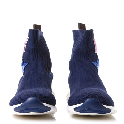 Louis Vuitton Stretch Fabric LV Black Heart Sock Sneaker 41 Marine 2 of 9