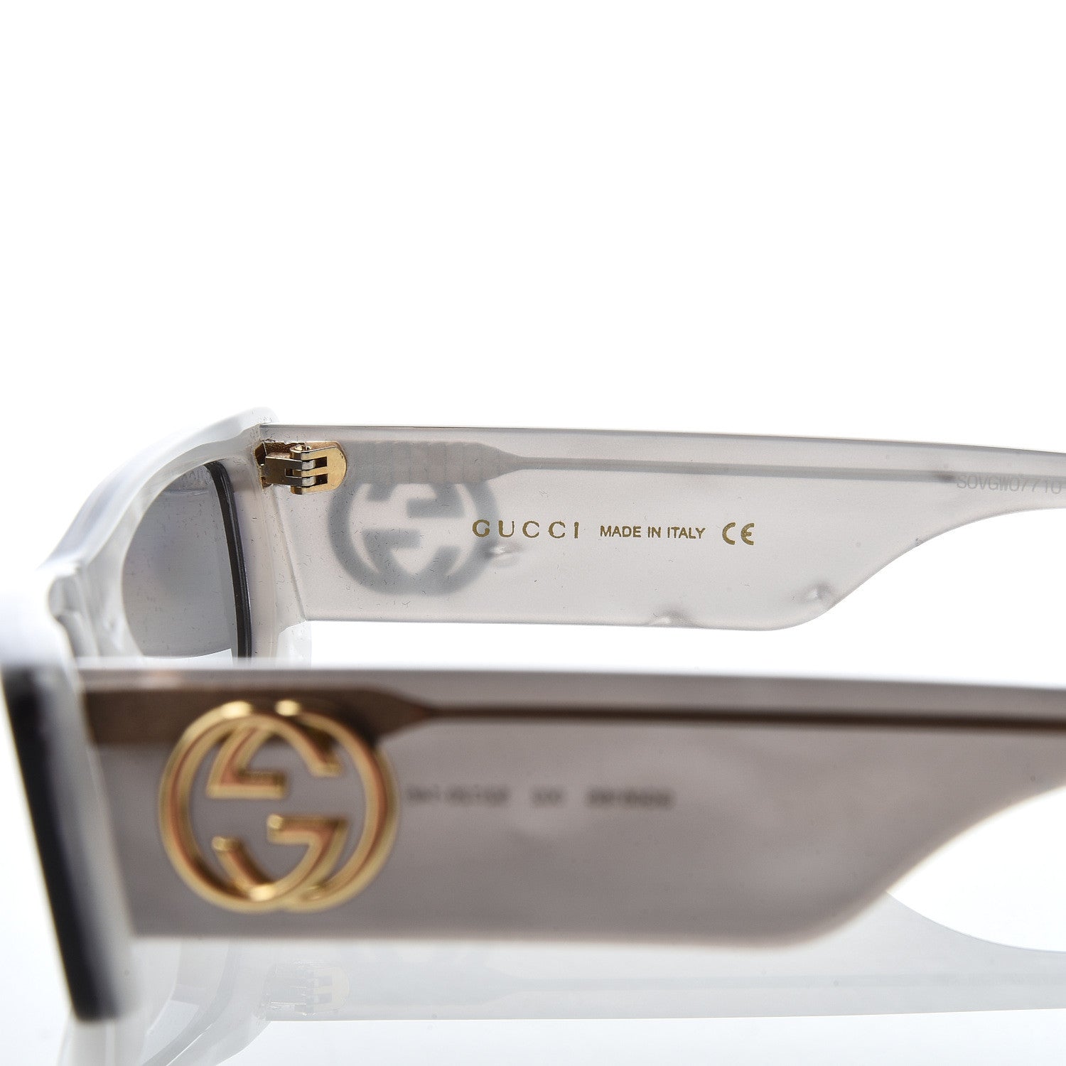 Gucci Acetate Rectangular GG0516S Sunglasses Grey Gold 6 of 7