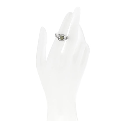 David Yurman Sterling Silver Diamond Prasiolite 7mm Petite Albion Ring 49 4.75 2 of 4