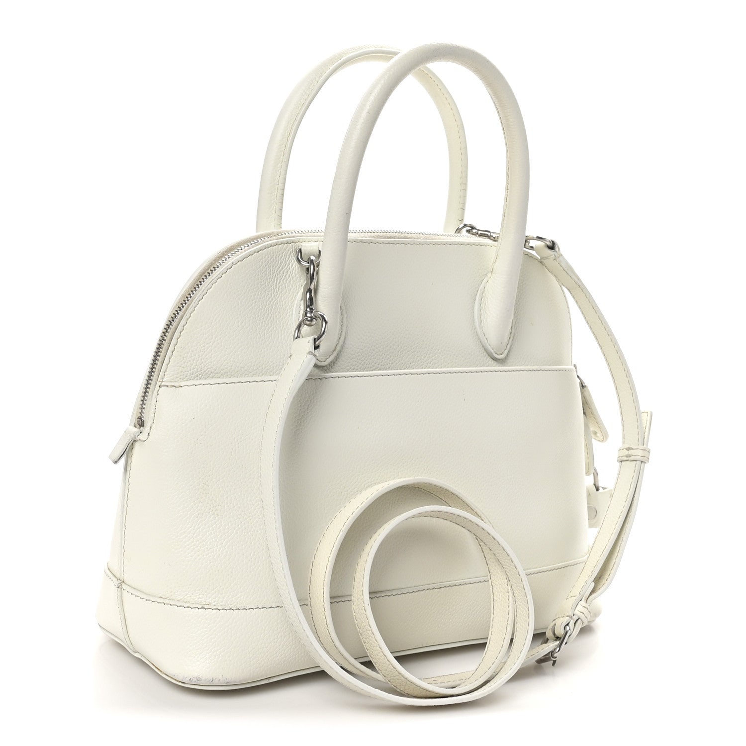 Balenciaga Signature Grained Calfskin Logo S Ville Top Handle Bag White Black 3 of 12