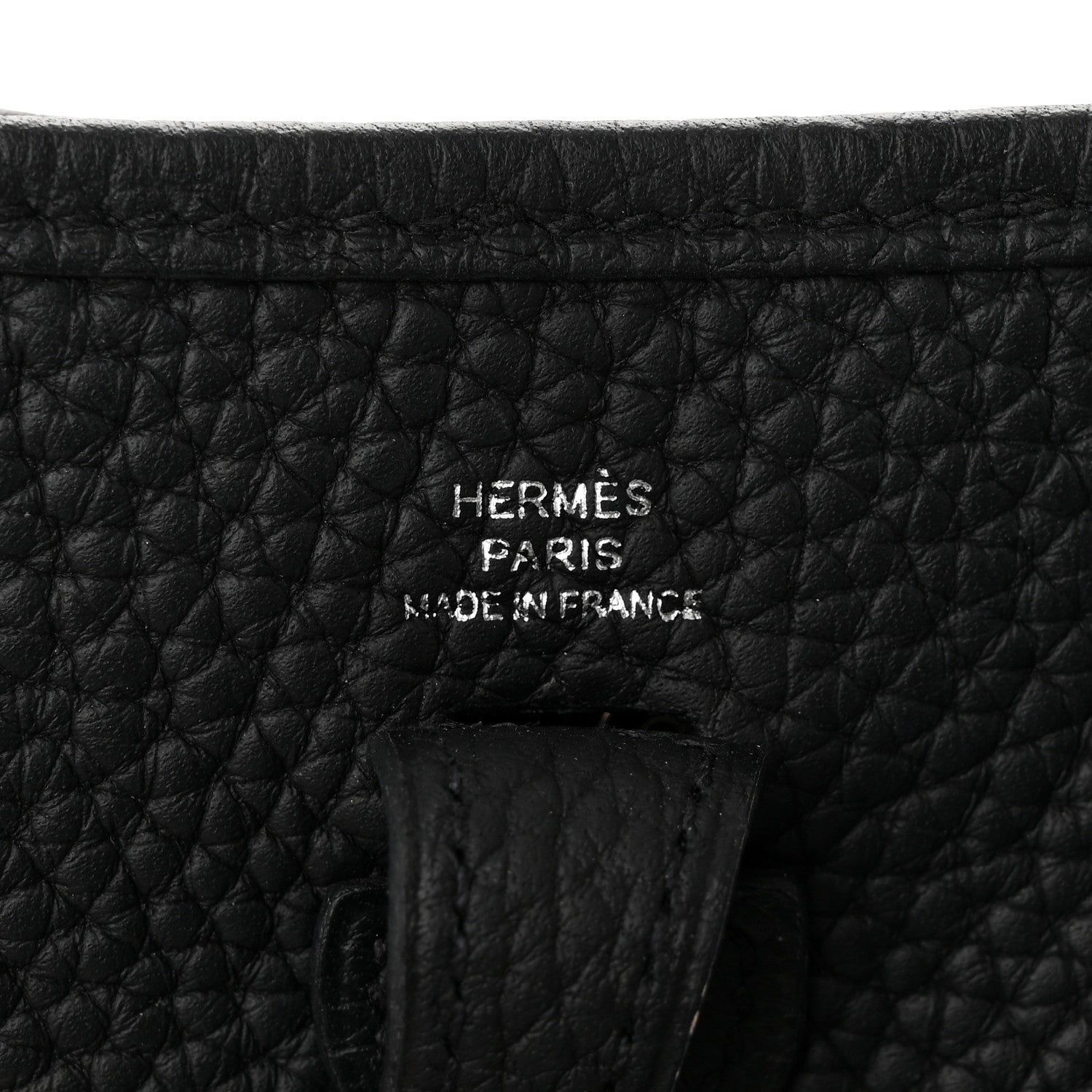 Hermes Taurillon Clemence Amazone Sangle Cavale Evelyne TPM Black Noisette 7 of 11