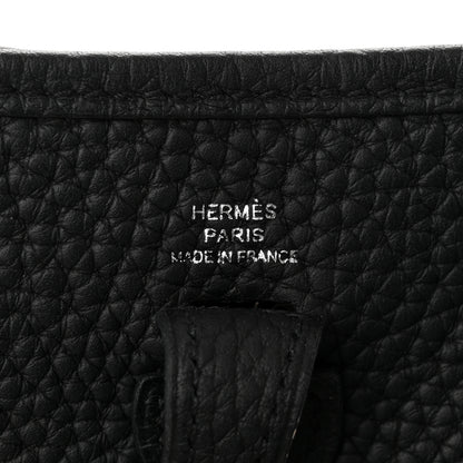 Hermes Taurillon Clemence Amazone Sangle Cavale Evelyne TPM Black Noisette 7 of 11