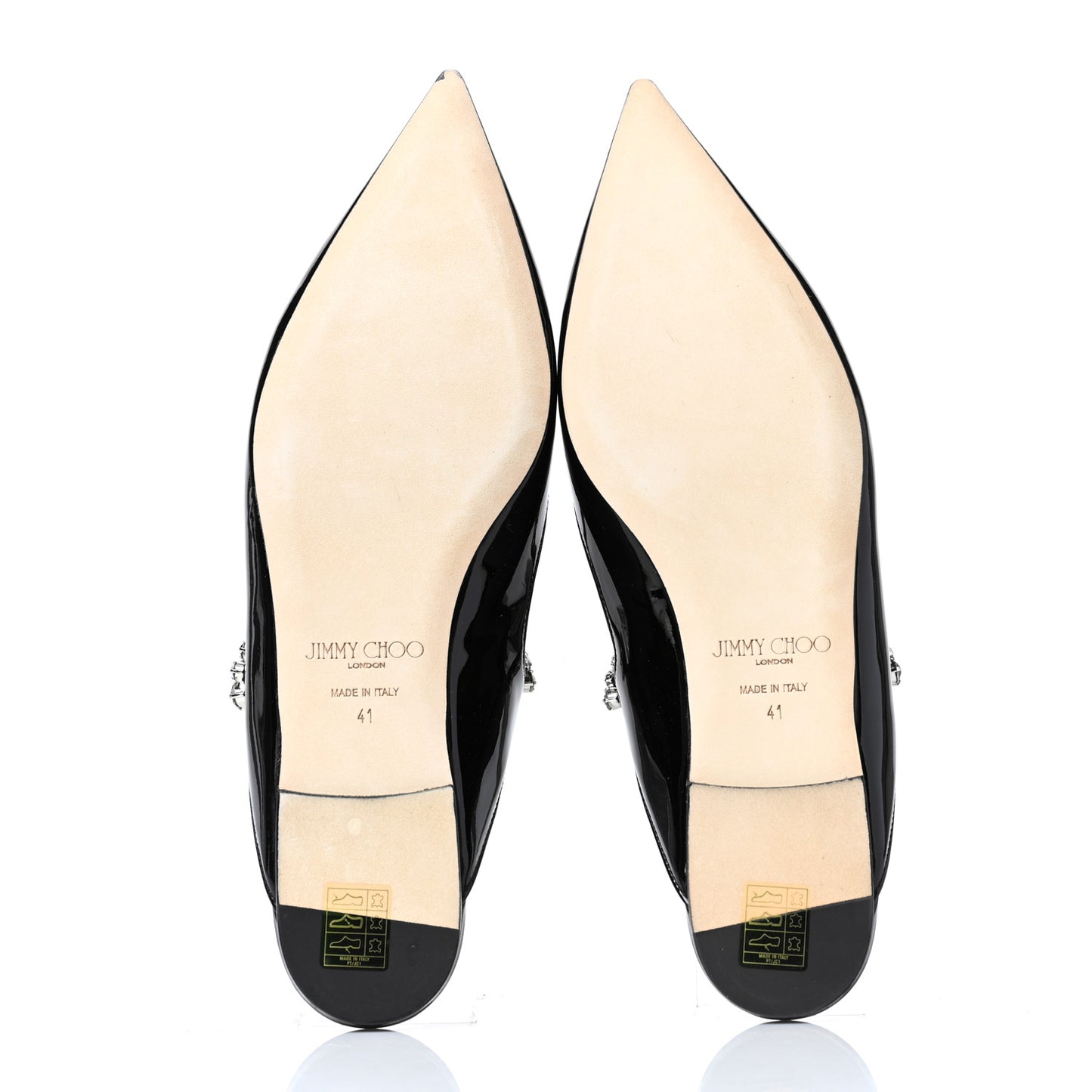 Patent Calfskin Bing 100 Mules 41 Black