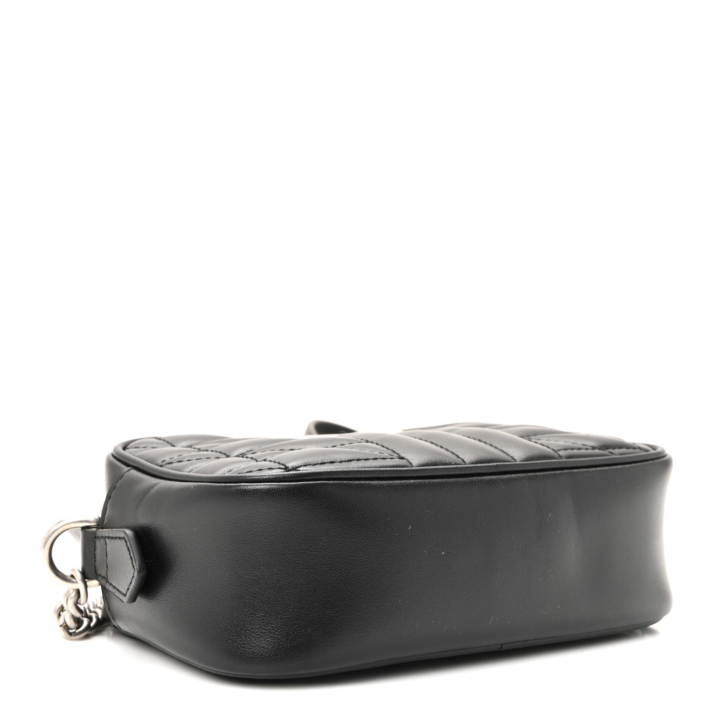 Calfskin Matelasse Aria Mini GG Marmont Chain Shoulder Bag Black