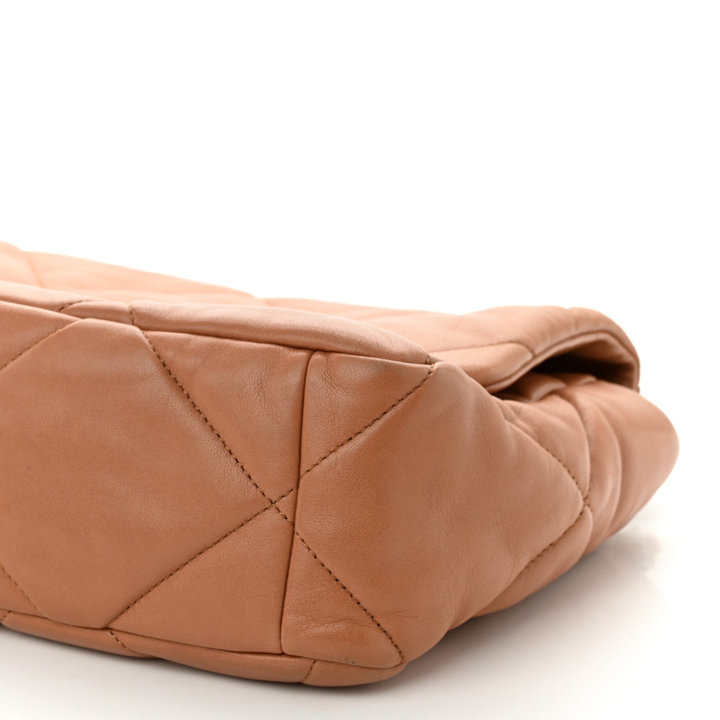Lambskin Quilted Large Chanel 19 Flap Brown