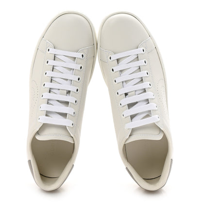 Gucci Calfskin Interlocking G Perforated Womens Ace Sneakers 37.5 White Grey Sky 2 of 10
