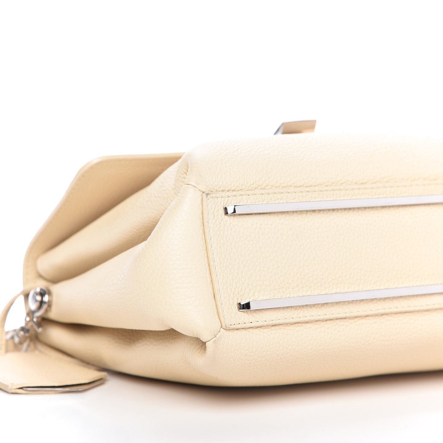 Grained Calfskin Le Dix Soft Courrier Blanc Creme