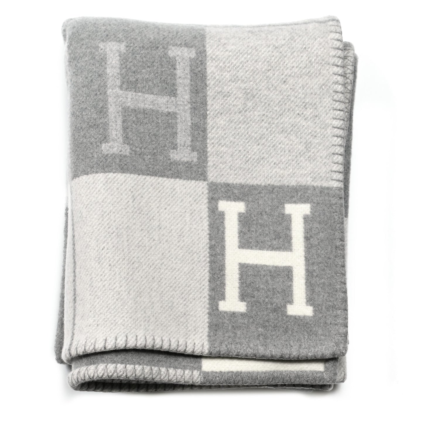 Wool Cashmere Avalon III Blanket Ecru Gris Clair