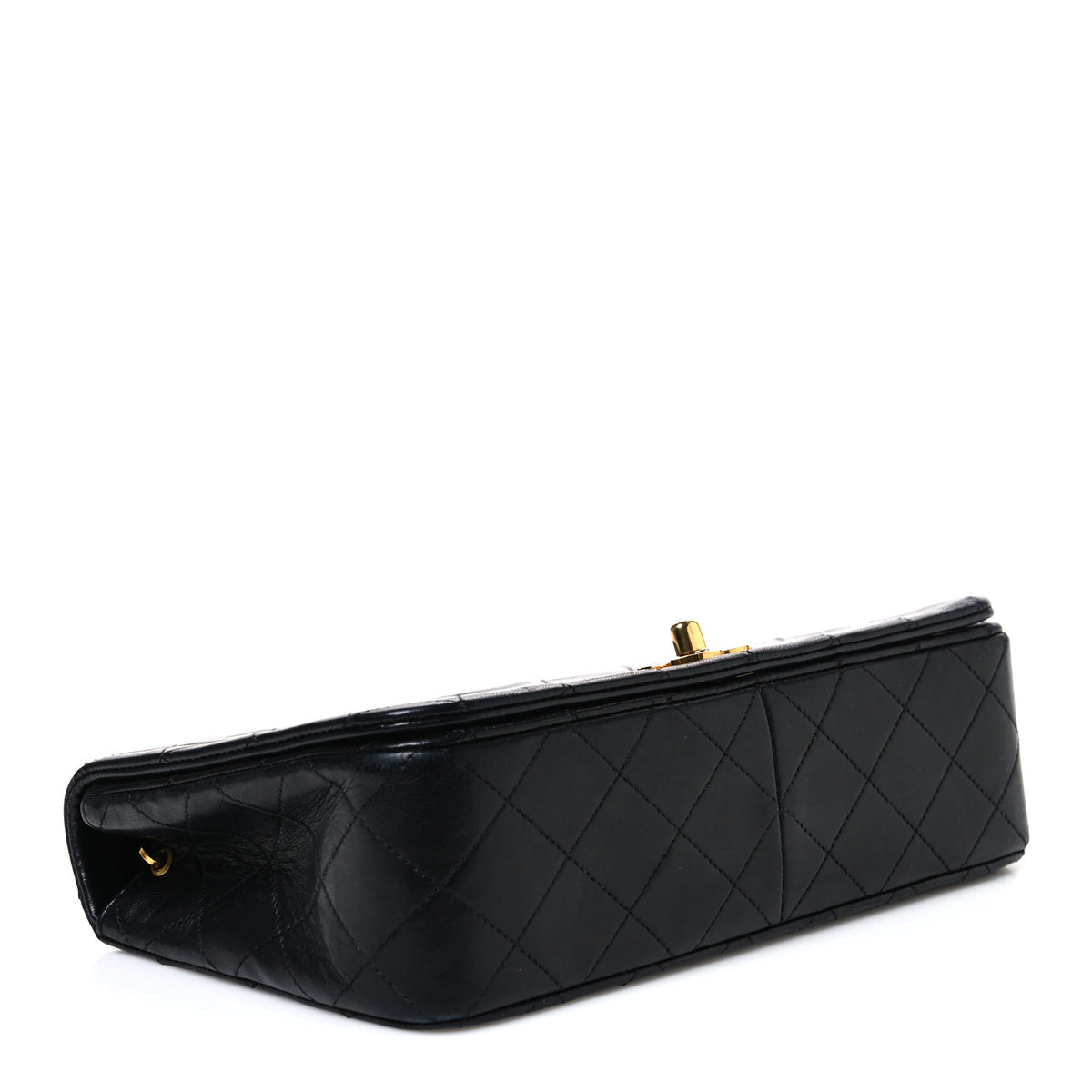 Lambskin Quilted Small Single Flap Bag Black