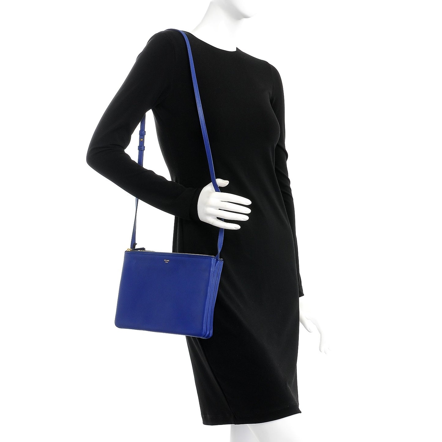Lambskin Large Trio Crossbody Bag Indigo