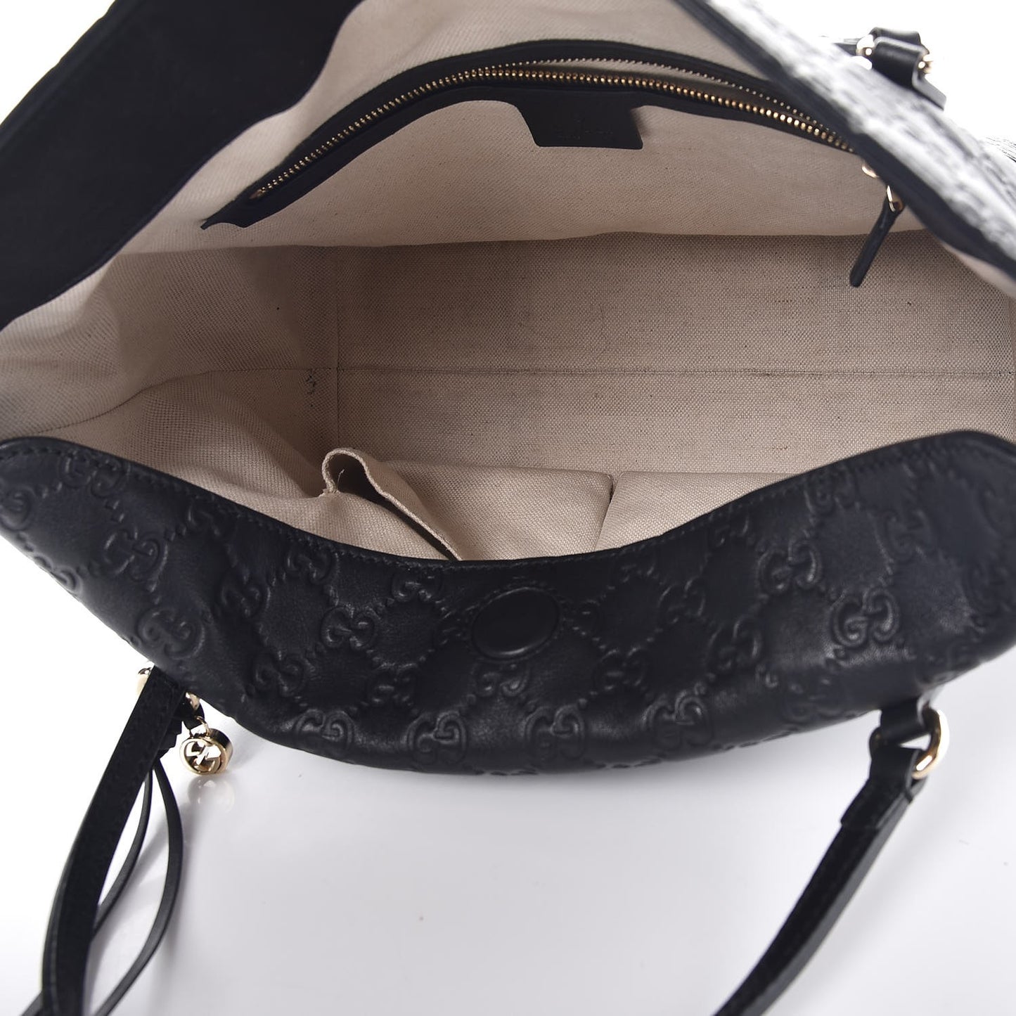 Guccissima Medium Bree Foldover Tote Black