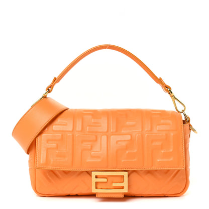 Fendi Nappa FF 1974 Embossed Baguette Clementine 1 of 13