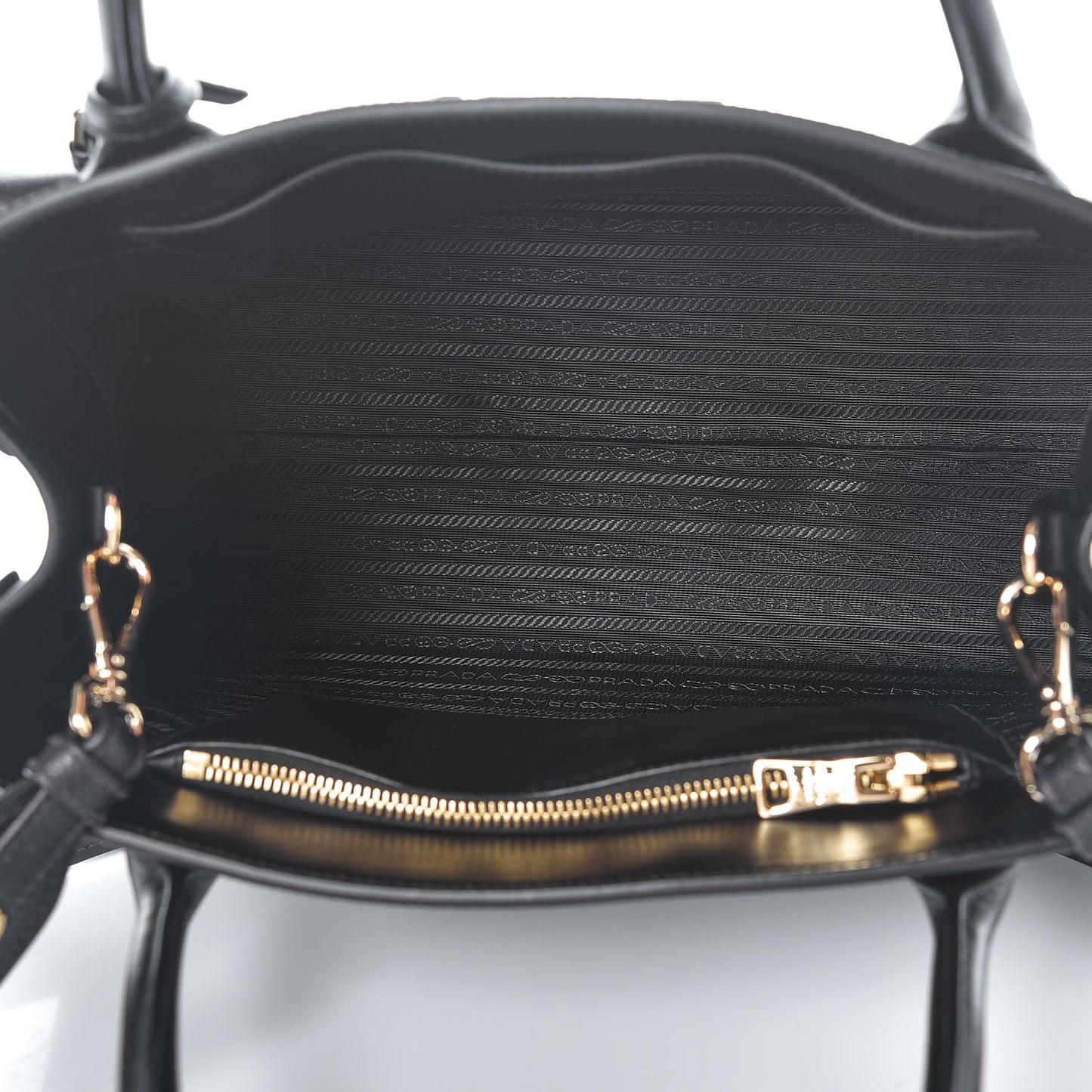 Saffiano Cuir Calfskin Large Monochrome Top Handle Tote Black
