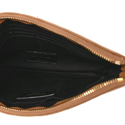Saint Laurent Calfskin Matelasse Chevron Monogram A5 Wristlet Cork 5 of 8