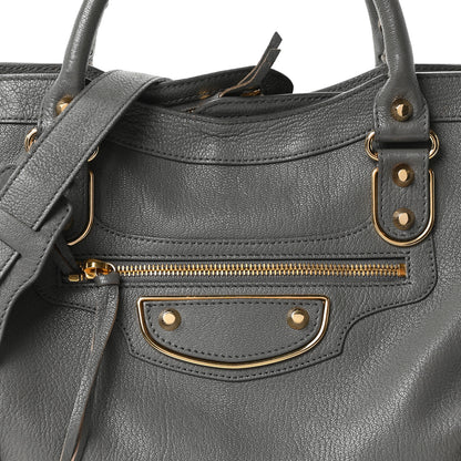 Balenciaga Chevre Gold Metallic Edge Hardware City Gris Acier 9 of 11