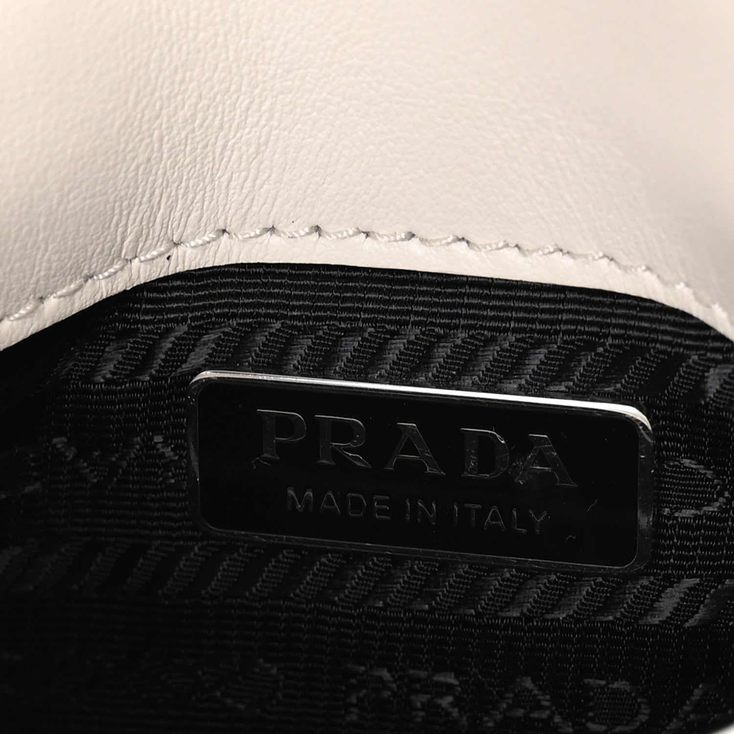 Prada Spazzolato Mini Cleo Flap Adjustable Strap Shoulder Bag White 6 of 9