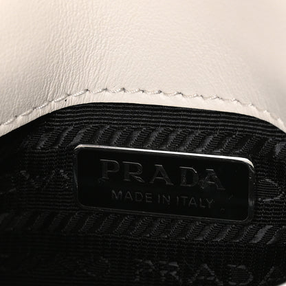 Prada Spazzolato Mini Cleo Flap Adjustable Strap Shoulder Bag White 6 of 9