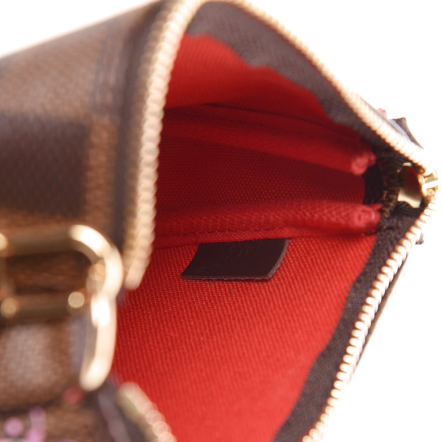 Damier Ebene 2019 Christmas Animation Mini Pochette Accessories Red
