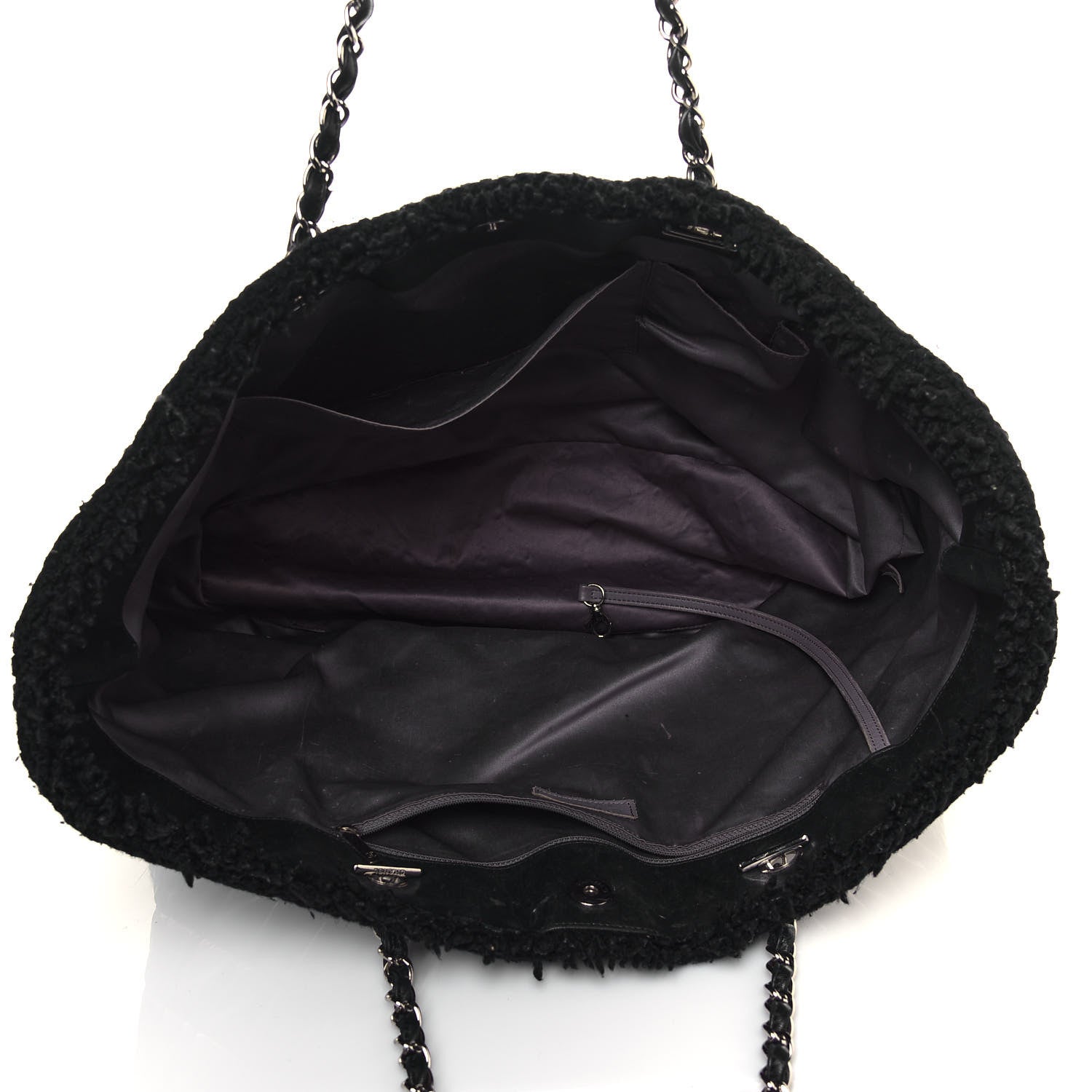 Chanel Vinyl Quilted Large Funny Tweed Tote Black 5 of 15