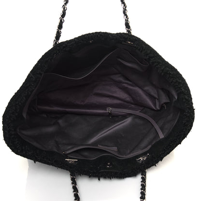 Chanel Vinyl Quilted Large Funny Tweed Tote Black 5 of 15