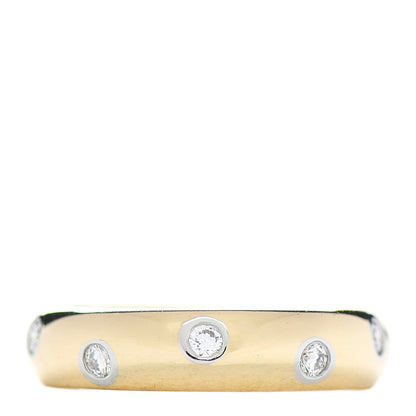 Tiffany 18K Yellow Gold Platinum 4mm Diamond Etoile Band Ring 47 4.25 1 of 6